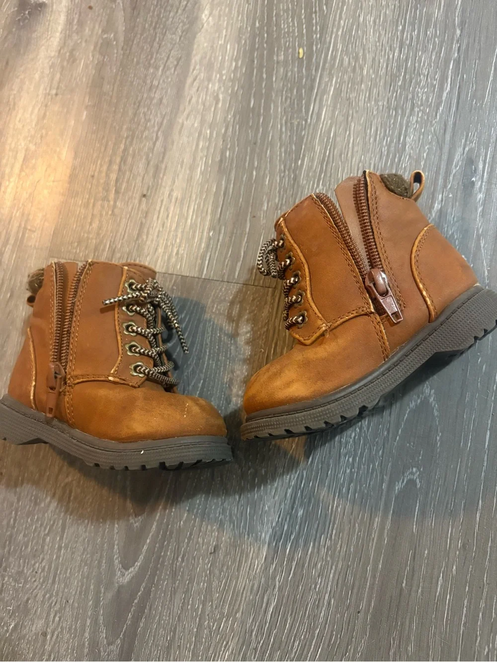 Toddler Boots Bundle - Pink Cat and Brown Faux Fur size 4